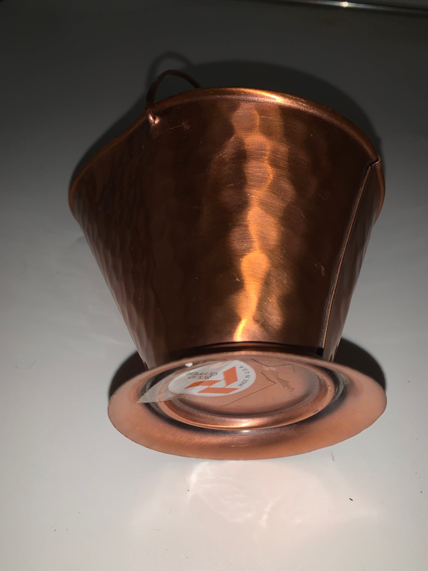 Gregorian Copper Hammered Pail with Handle