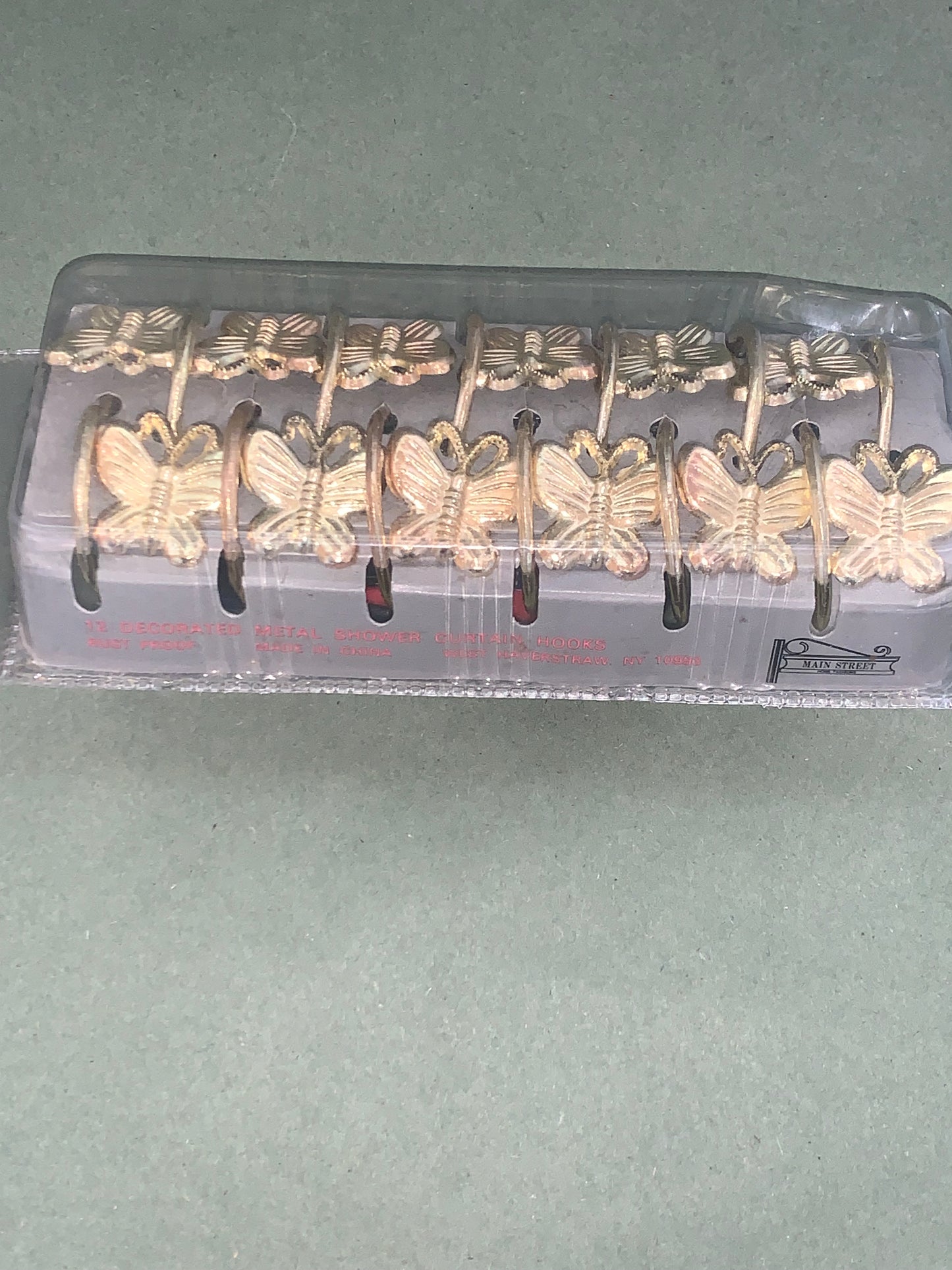 BUTTERFLY METAL SHOWER CURTAIN HOOKS