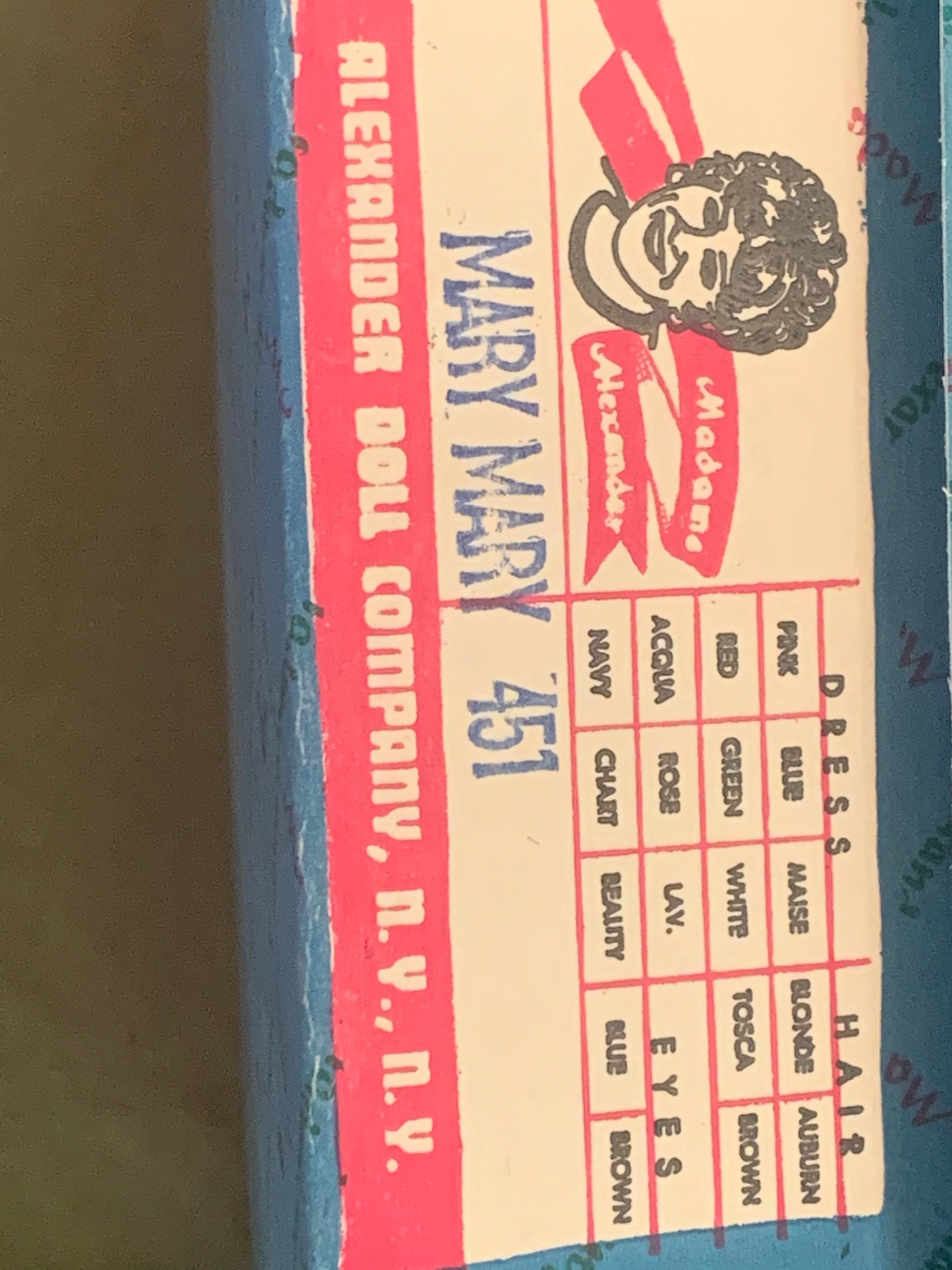 #451 MADAME ALEXANDER DOLL-MARY MARY