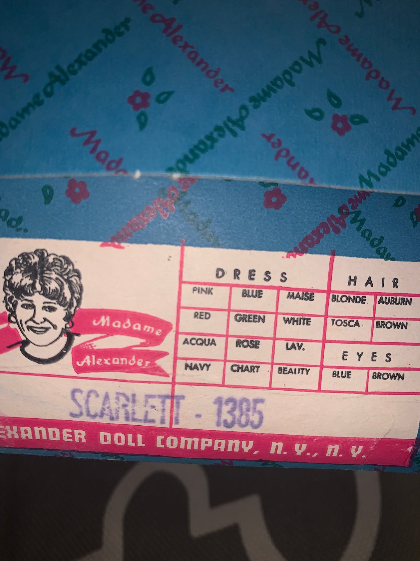 #1385 MADAME ALEXANDER DOLL-Scarlett