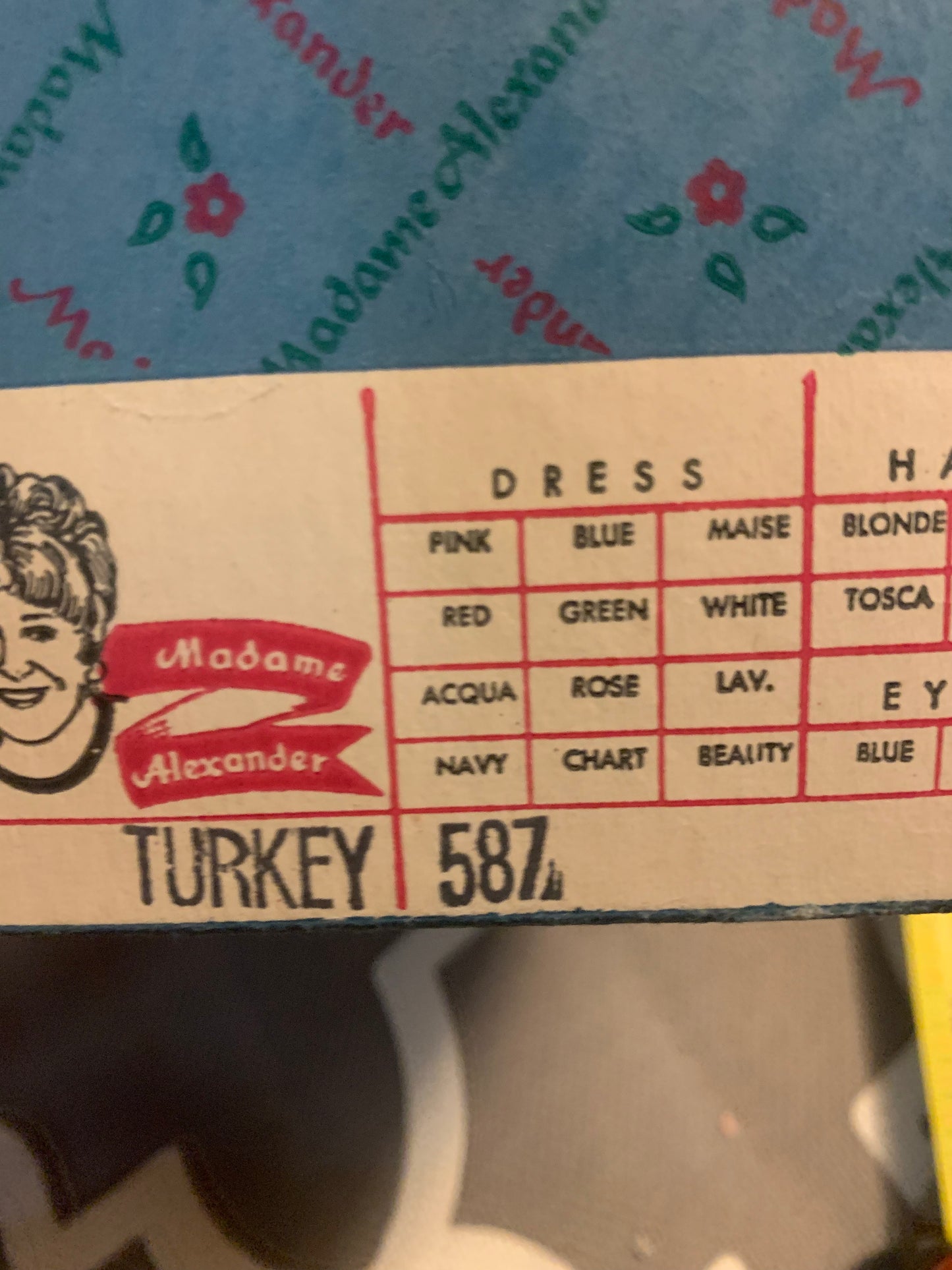 #587 MADAME ALEXANDER DOLL-TURKEY