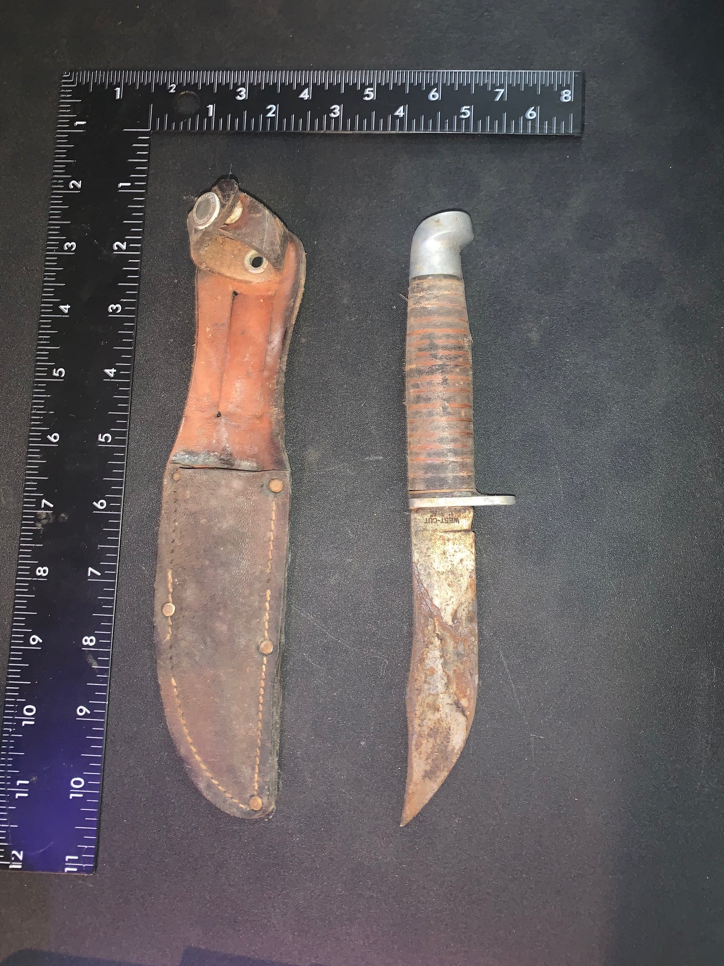 WEST-CUT FIXED BLADE FIGHTING KNIFE & CUSTOM SHEATH