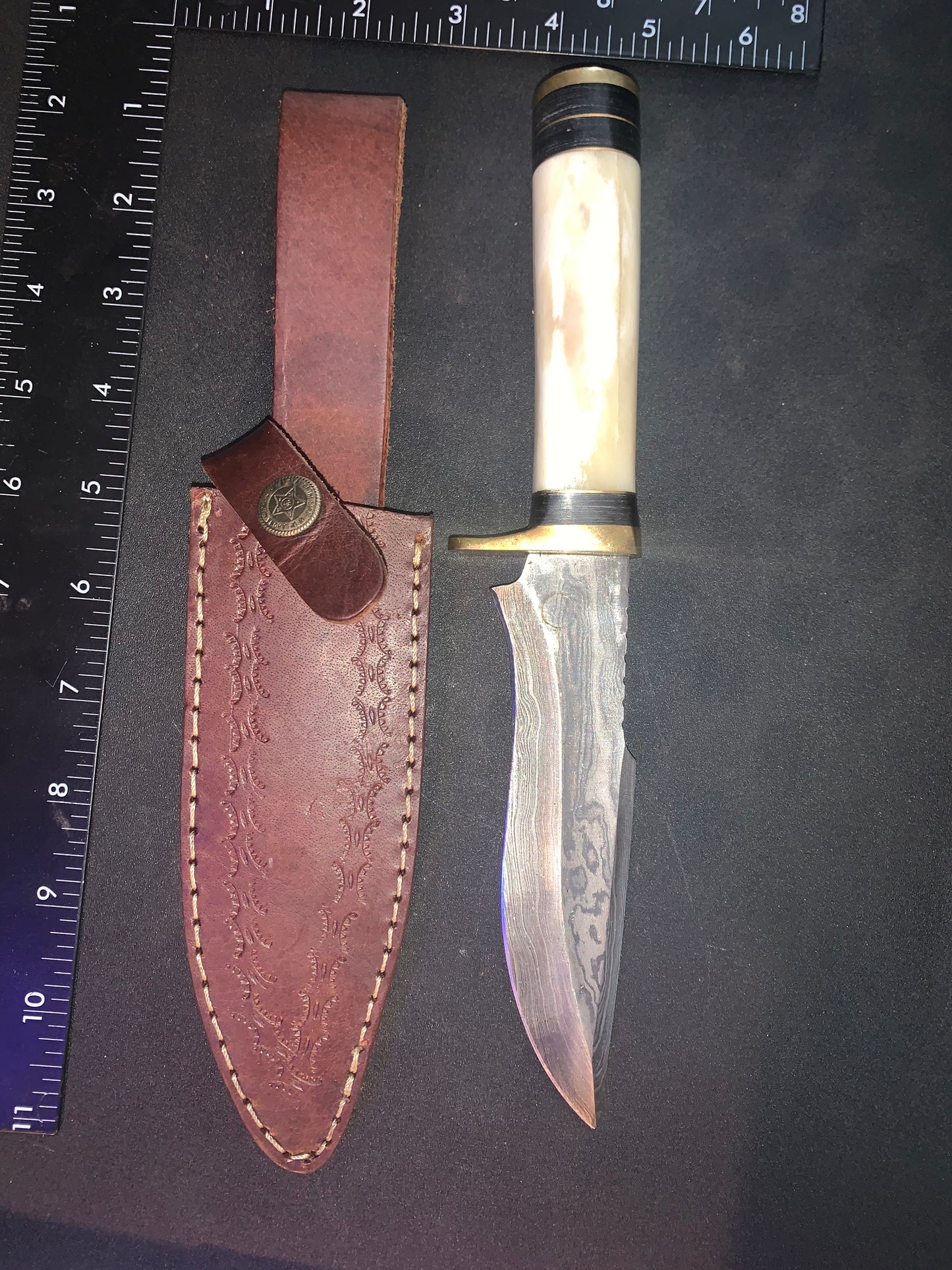 FORGED DAMASCUS BLADE FIGHTING KNIFE