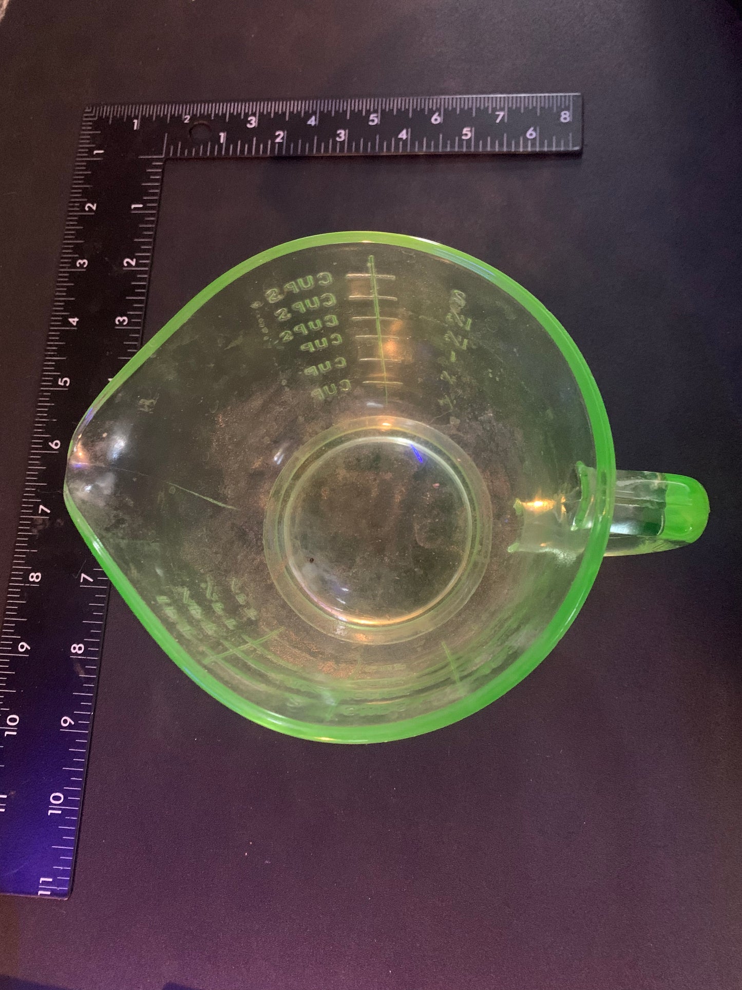 Green Uranium Depression Glass-Measuring Cup