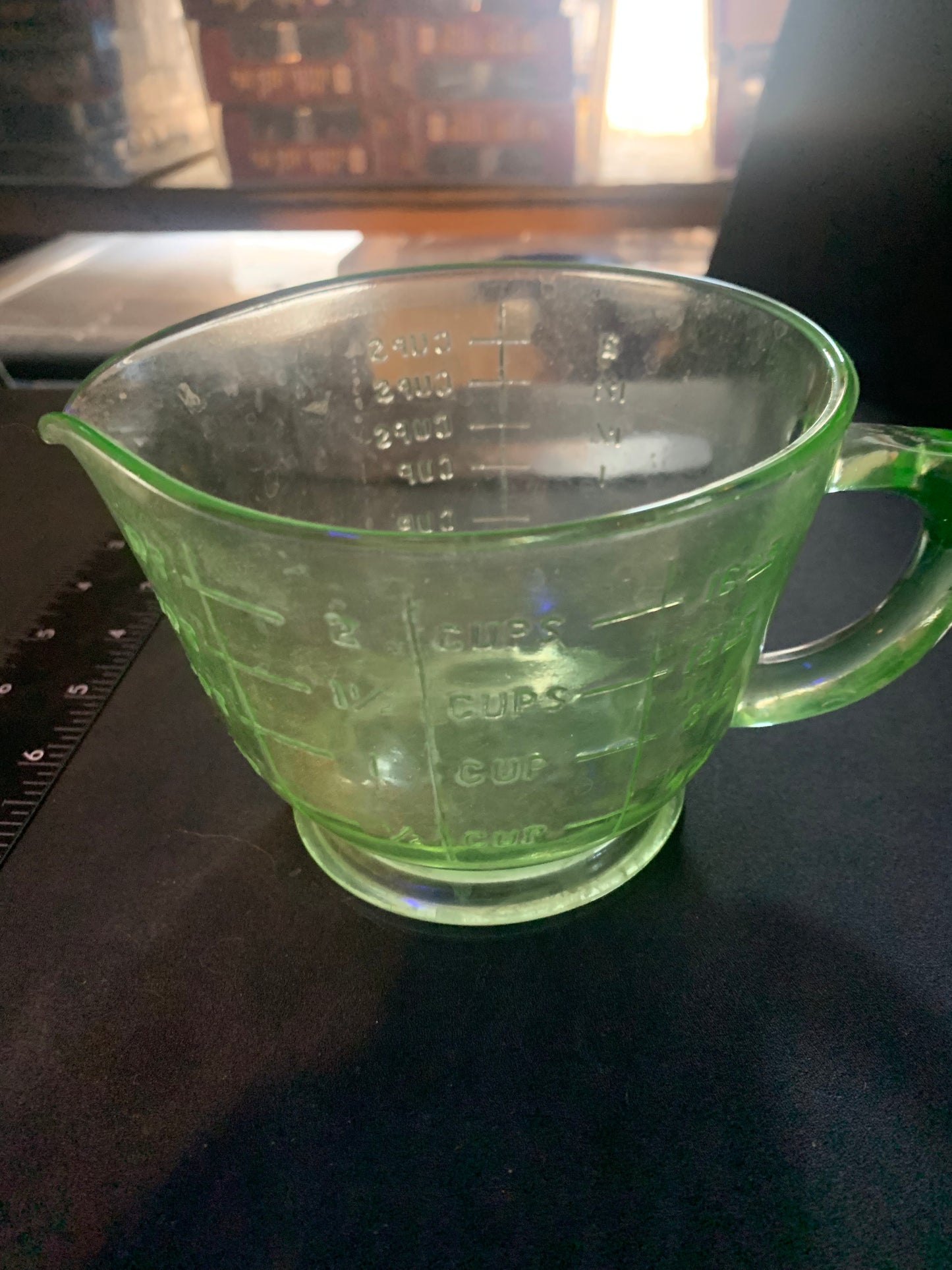 Green Uranium Depression Glass-Measuring Cup