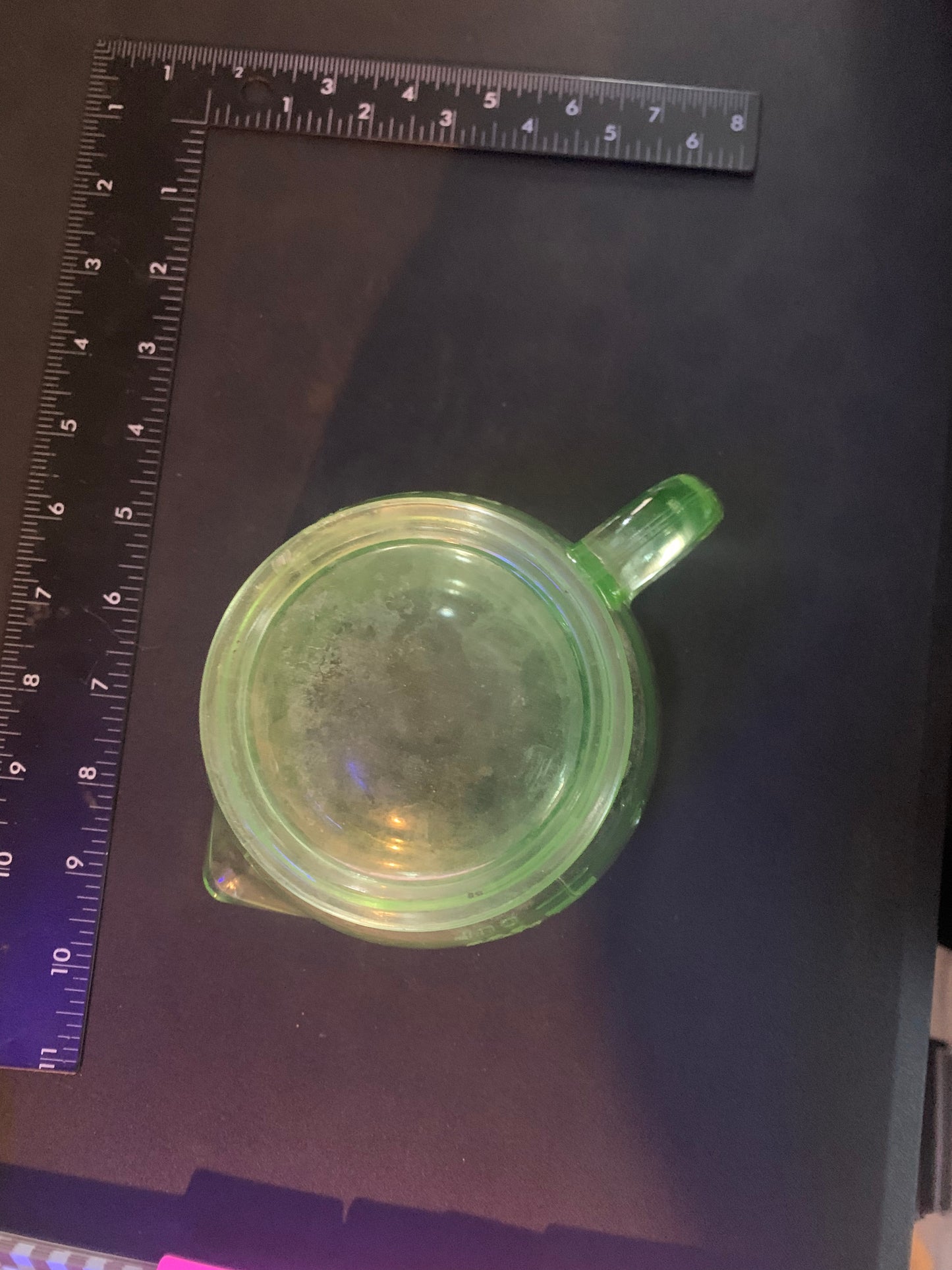 Green Uranium Depression Glass-Measuring Cup